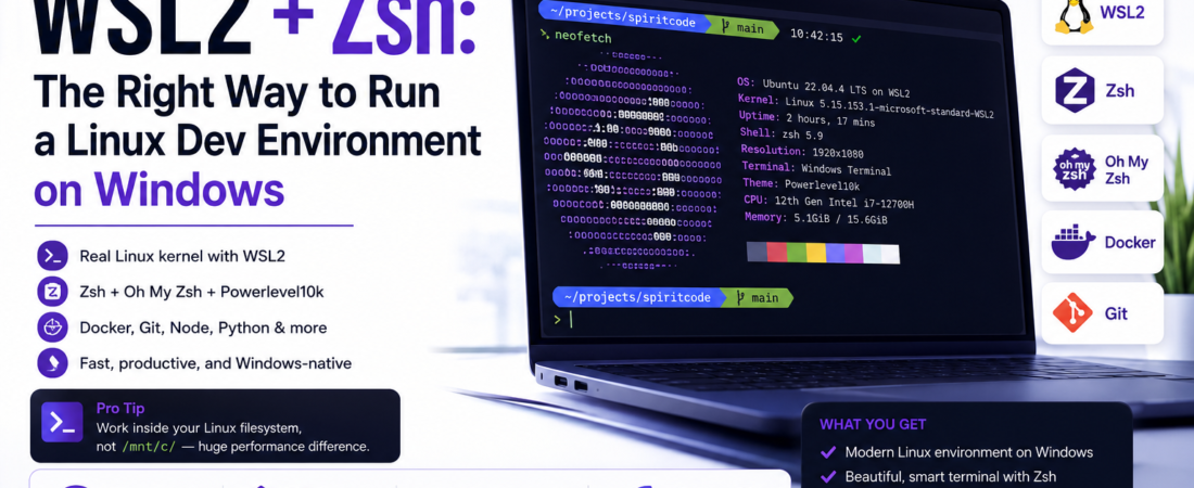 WSL2 + Zsh: The Right Way to Run a Linux Dev Environment on Windows