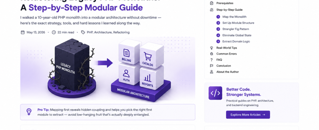 Refactoring Legacy PHP Monoliths: A Step-by-Step Modular Guid