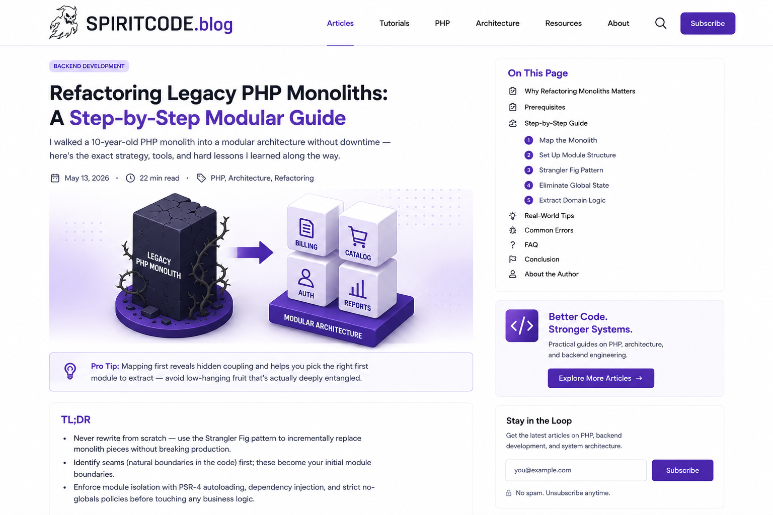 Refactoring Legacy PHP Monoliths: A Step-by-Step Modular Guid