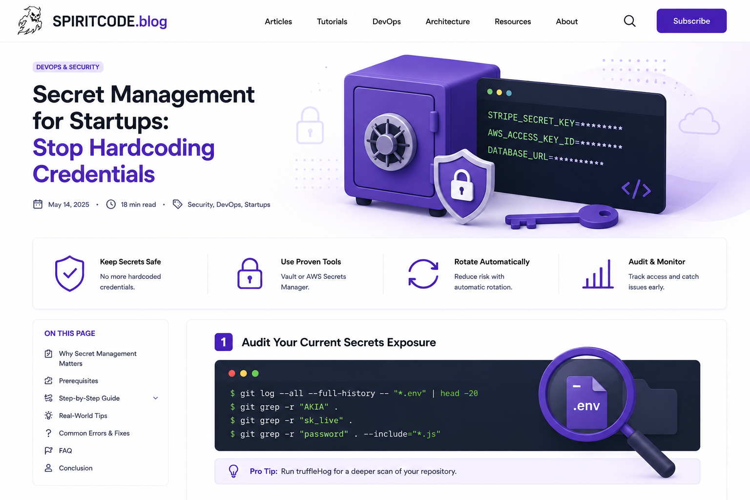 Secret Management for Startups: Stop Hardcoding Credentials