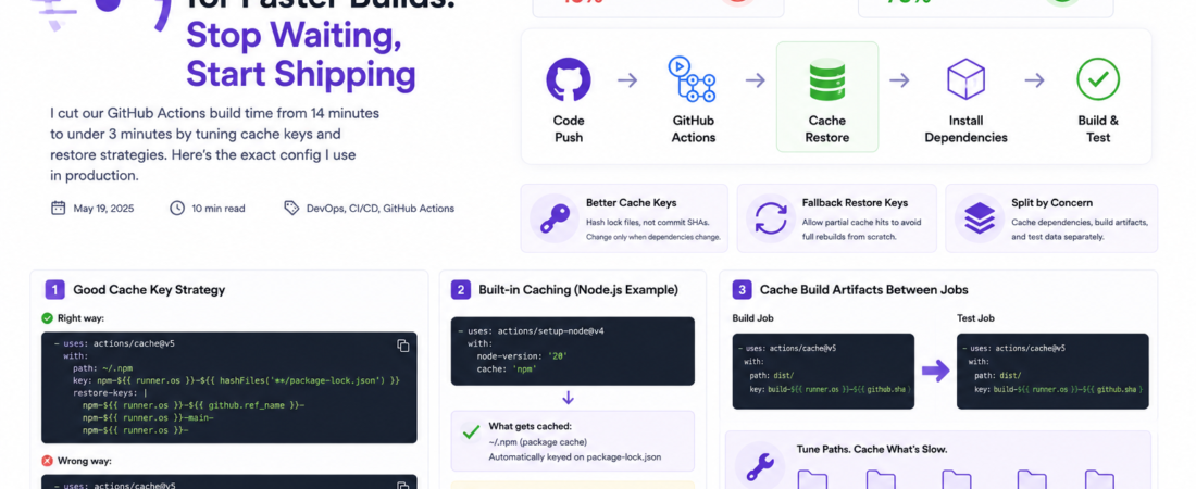 GitHub Actions Cache Tuning for Faster Builds: Stop Waiting, Start Shipping