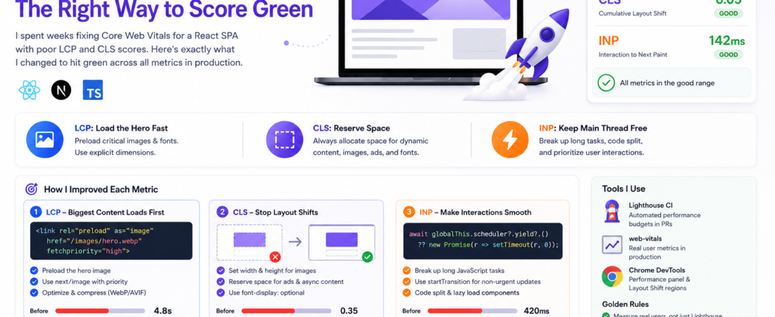 Core Web Vitals Optimization for SPAs: The Right Way to Score Green