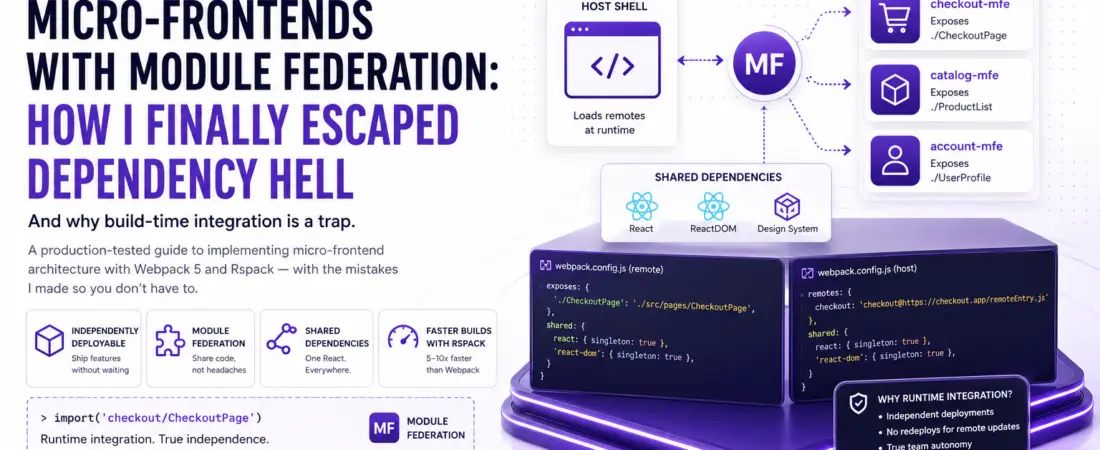 Micro-Frontends with Module Federation: How I Finally Escaped Dependency Hell (And Why Build-Time Integration Is a Trap)