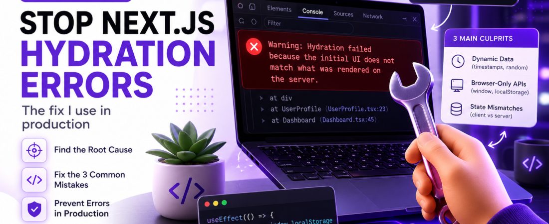 Stop Next.js Hydration Errors: The Fix I Use in Production