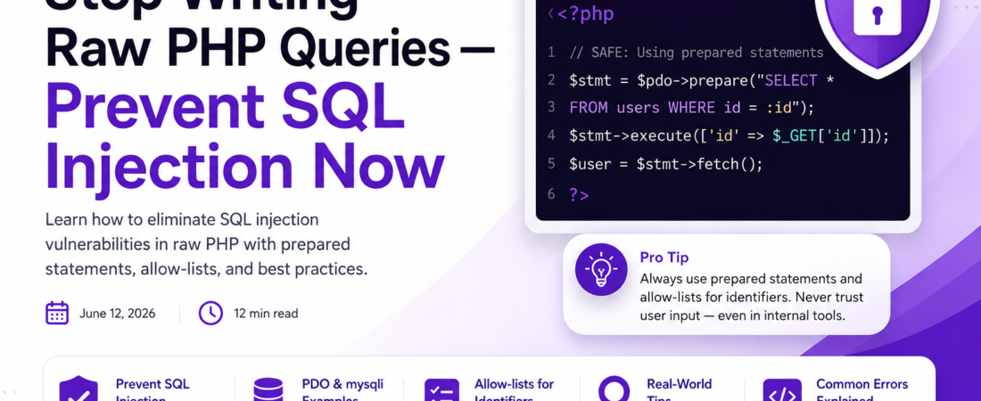 Stop Writing Raw PHP Queries — Prevent SQL Injection Now