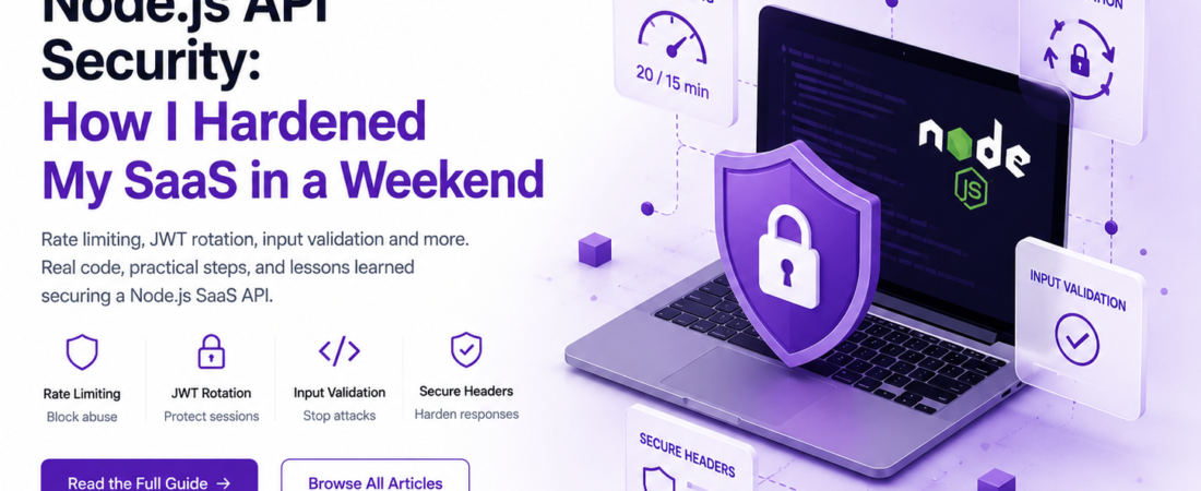 Node.js API Security: How I Hardened My SaaS in a Weekend