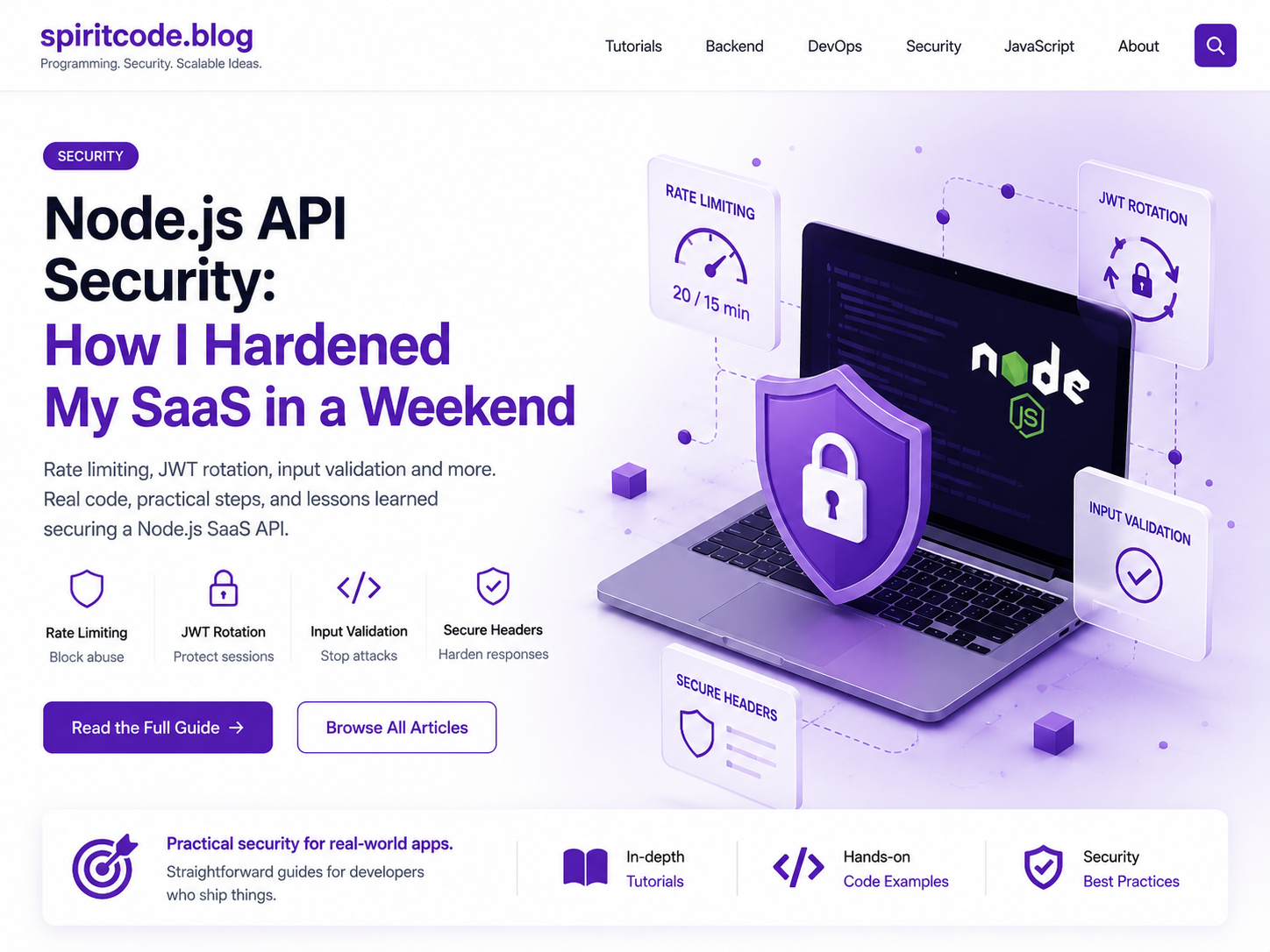 Node.js API Security: How I Hardened My SaaS in a Weekend