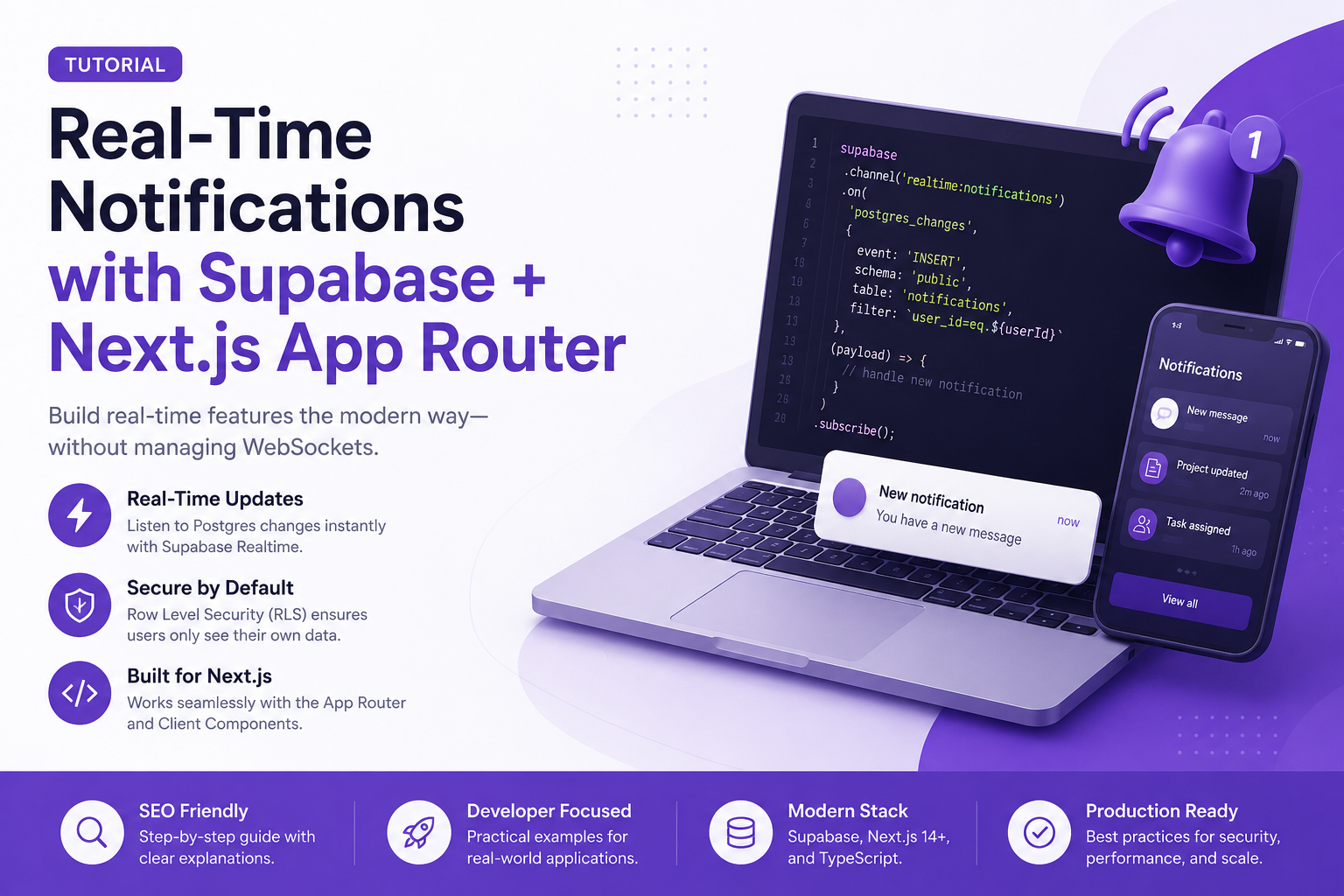Real-Time Notifications with Supabase + Next.js App Router