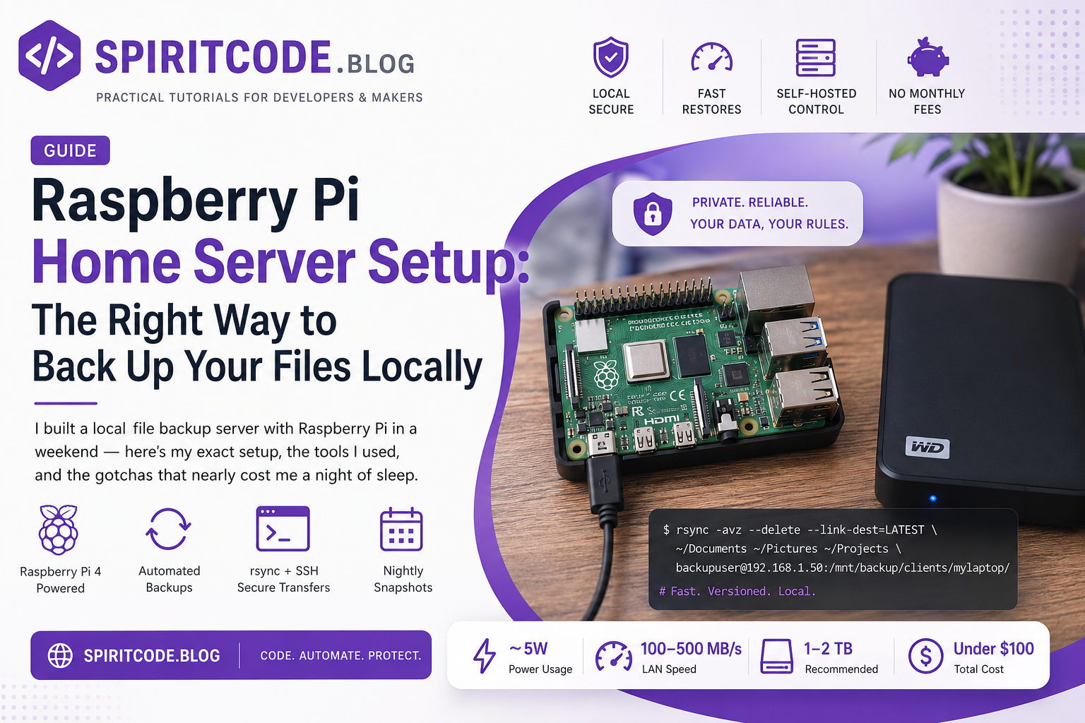 Raspberry Pi Home Server Setup for Local File Backup