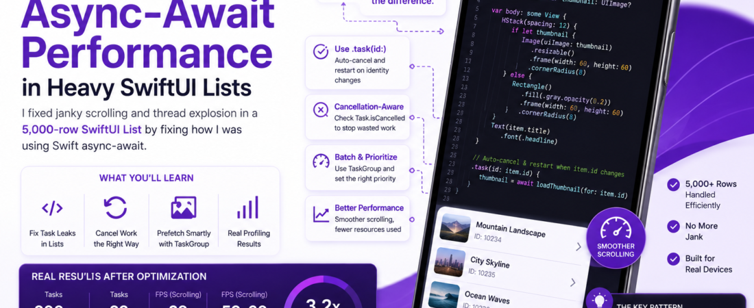 Optimizing Swift Async-Await Performance in Heavy SwiftUI Lists